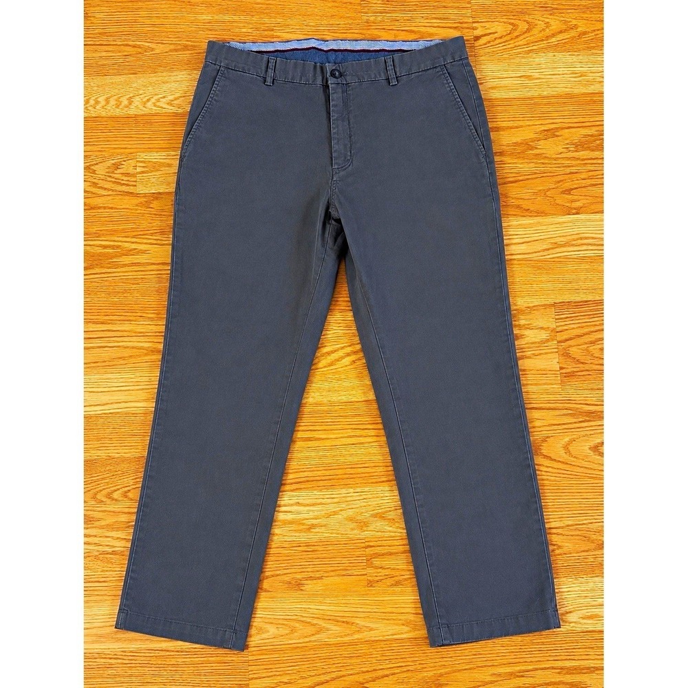Joseph Abboud Mens 36x30 Modern Fit Gray Stretch Twill Chino Pants Flat Front